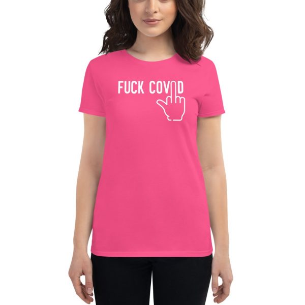 Girl wearing COVID T-Shirt