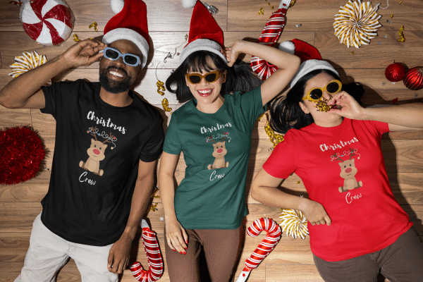 Christmas Crew T-shirt, Funny Holiday Tee, Family Christmas Shirt, Cute Xmas Outfit, Gift for Friends & Family, Festive Apparel