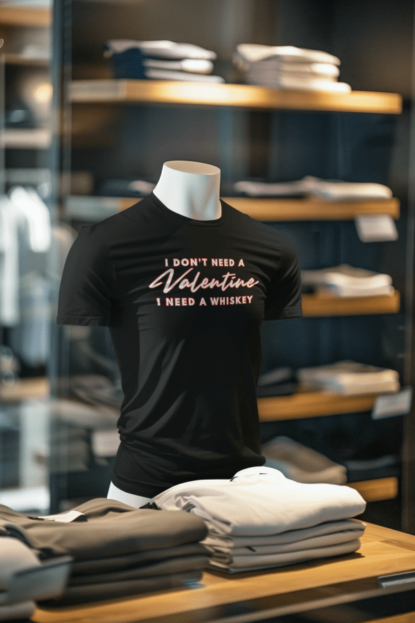 Valentine's Day Shirt - I Don't Need A Valentine I need a Whiskey T-Shirt