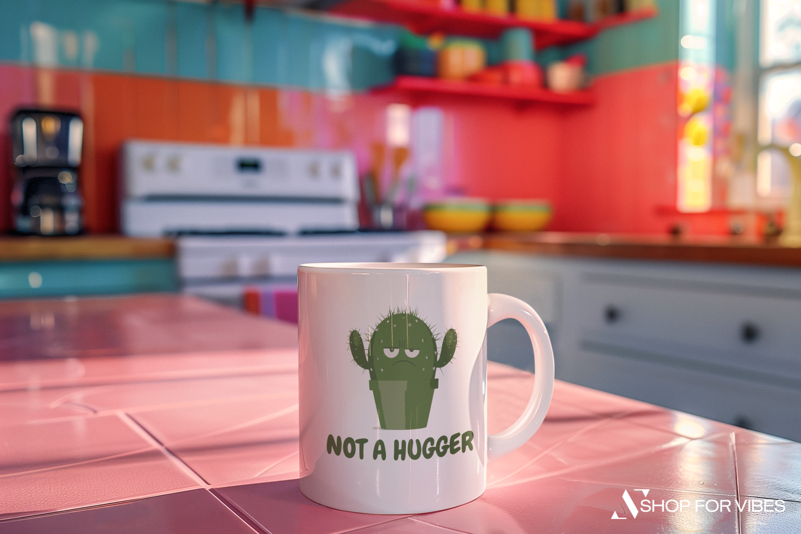 Funny Cactus Mug – Not a Hugger — funny coworker gift