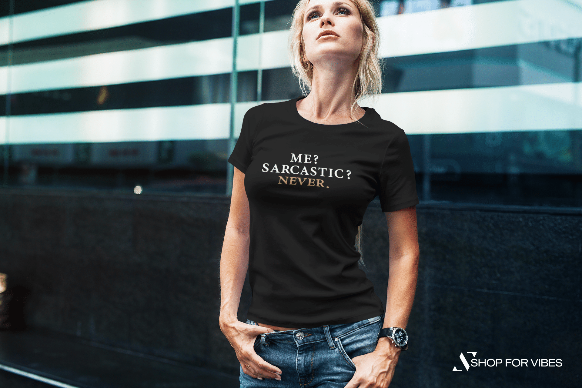 Girl wearing Sarcastic t-shirt